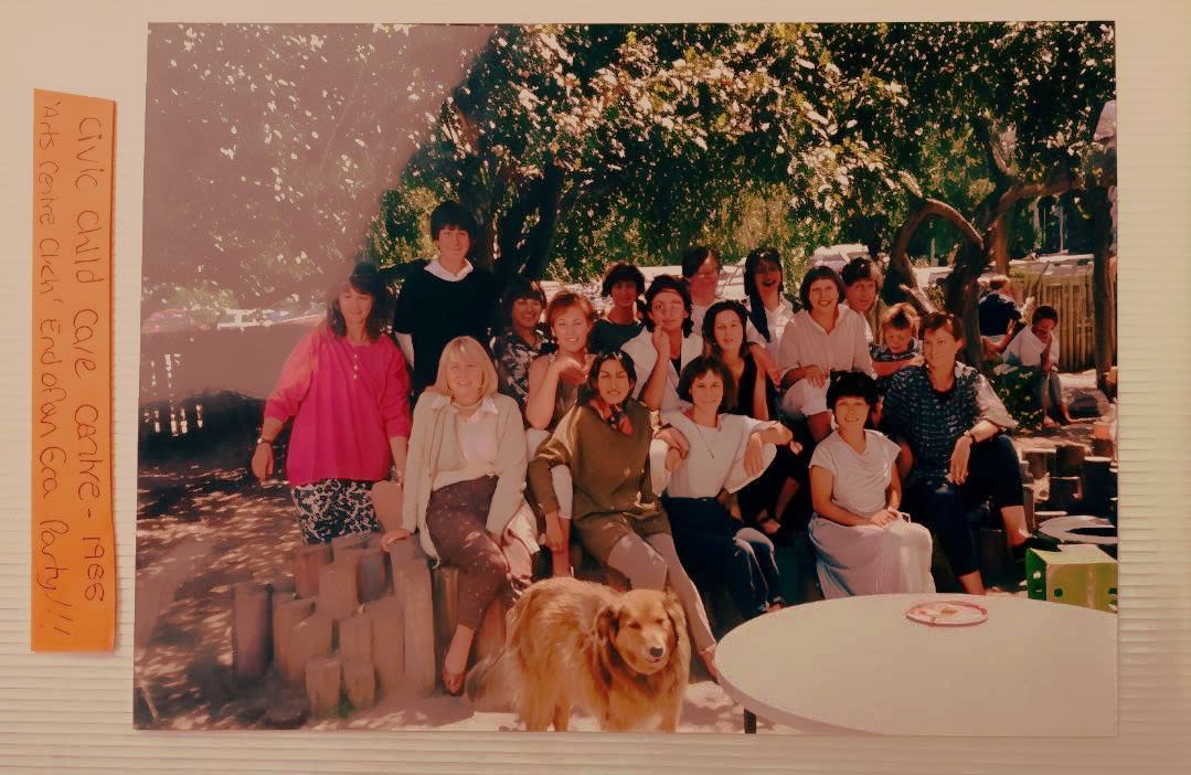 Creche staff in 1986 inside a private photo album