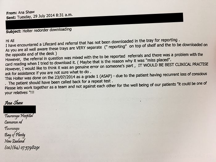 Ana Shaw's email which was subject to a four-month investigation